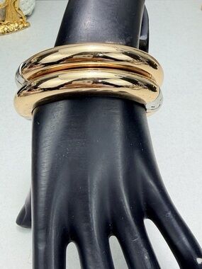 Zara Gold-Tone Triple Loop Bangle Bracelet